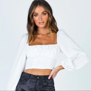ARIAH WHITE LONG SLEEVE TOP